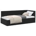 vidaXL Rohový rám postele s čelnou doskou Čierna 90 cm x 200 cm Zamat
