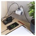 Zásuvka EMOS P0076PD rozbočovacia 2×, 1×USB-A+1×USB-C, bielo-sivá
