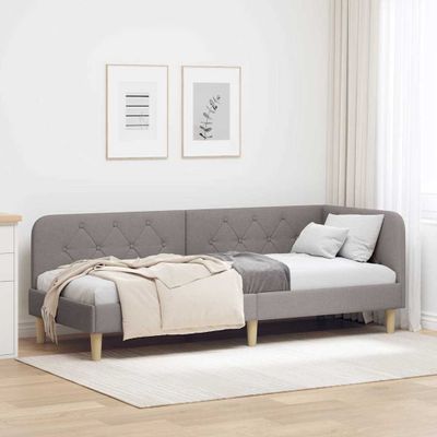 vidaXL Rohový rám postele Sivohnedá 80 x 200 cm látka