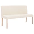 vidaXL Lavica 139,5 cm krémová polyester
