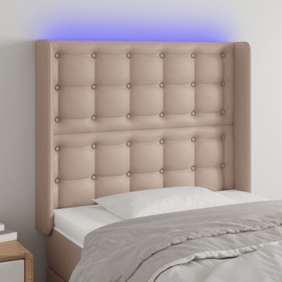 VidaXL Čelo postele kapučínové 103x16x118/128 cm umelá koža