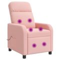 vidaXL Masážne relaxačné kreslo Ružová Bouclé