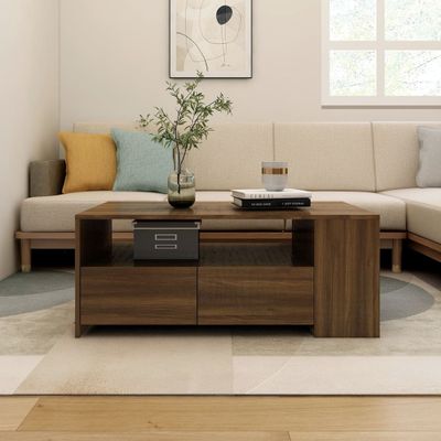 vidaXL Konferenčný stolík hnedý dub 105x55x42 cm kompozitné drevo