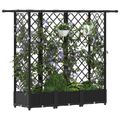 vidaXL Vyvýšený záhon s mriežkou a strechou Čierna 164 x 40 x 121 cm