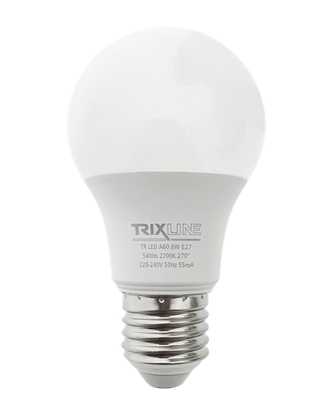 LED žiarovka Trixline 6W 540lm E27 A60 teplá biela