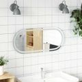vidaXL LED kúpeľňové zrkadlo 90x40 cm oválne