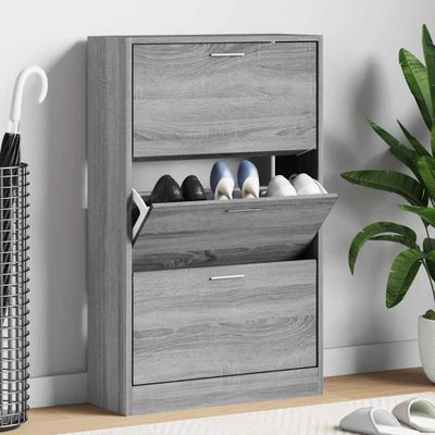 vidaXL Botník Sivý dub sonoma 63x24x103 cm spracované drevo