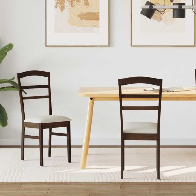vidaXL Jedálenská stolička 2 pcs Svetlohnedá a svetlá