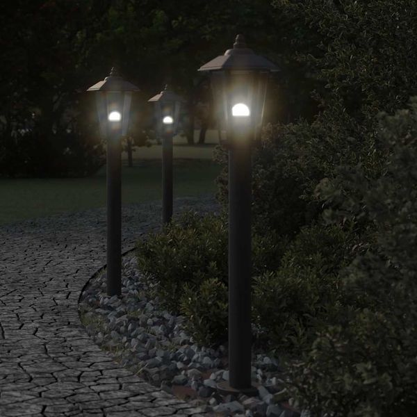 vidaXL Vonkajšia stojaca lampa čierna 80 cm nehrdzavejúca oceľ
