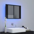 vidaXL LED kúpeľňová zrkadlová skrinka lesklá čierna 60x12x45 cm akryl