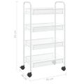 vidaXL Kuchynský vozík so 4 poschodiami biely 46x26x85 cm železný