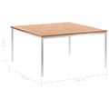 vidaXL Záhradný jedálenský stôl 150x150x75 cm akáciový masív a nehrdzavejúca oceľ