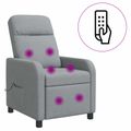 vidaXL Masážne relaxačné kreslo Svetlosivá Látka