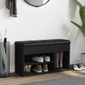 vidaXL Lavička na topánky čierna 82x32x45,5 cm kompozitné drevo