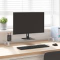 vidaXL Stojan na monitor biely 100x20x8 cm tvrdené sklo a kov