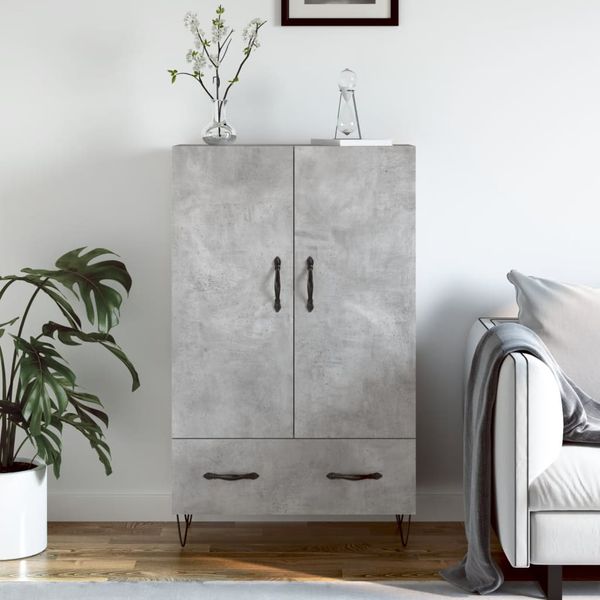 vidaXL Vysoká skrinka betónová sivá 69,5x31x115 cm kompozitné drevo
