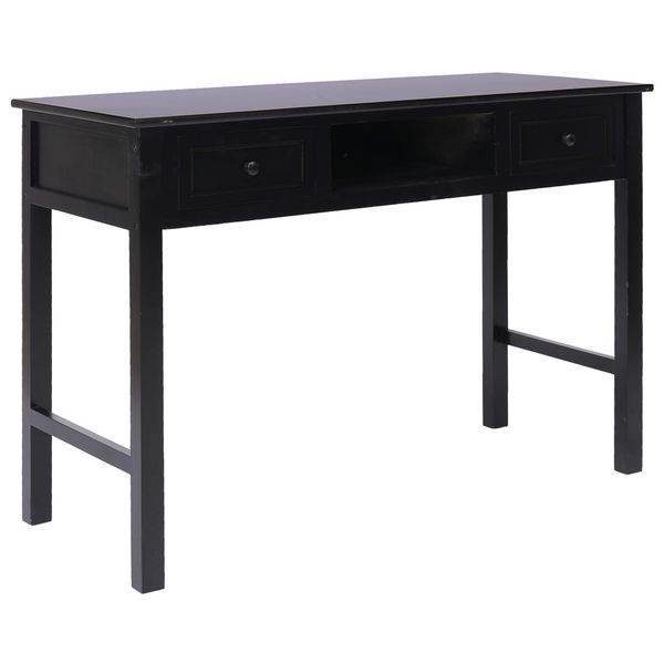 vidaXL Písací stôl čierny 110x45x76 cm drevený