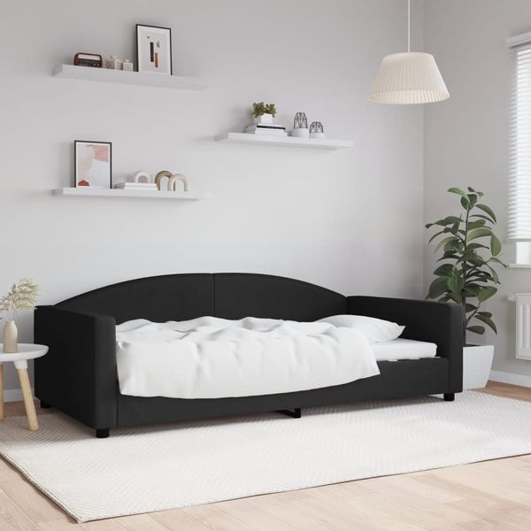 vidaXL Denná posteľ čierna 100x200 cm látka