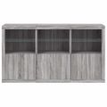 vidaXL Komoda s LED svetlami sivá sonoma 181,5x37x100 cm