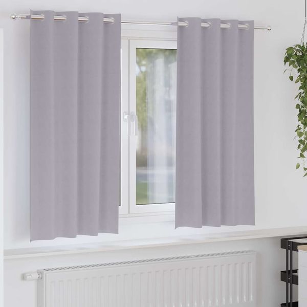 vidaXL Záclony na zatemnenie s krúžkami 2 pcs Metalická šedá