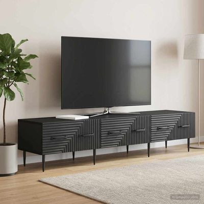 vidaXL TV skrinka Čierna 147 x 34,5 x 30 cm Kompozitné drevo