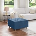 vidaXL Ottoman s Úložným Priestorom Modrá 80 x 80 x 45 cm látka