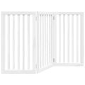 vidaXL Brána pre psa skladacia 3 panely biela 150 cm topoľové drevo