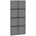 vidaXL Posuvné dvere s kovaním čierne 102,5x205 cm tvrdené sklo