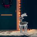 vidaXL Vianočná sieťovinová dekorácia so sobom 306 LED 60x24x89 cm