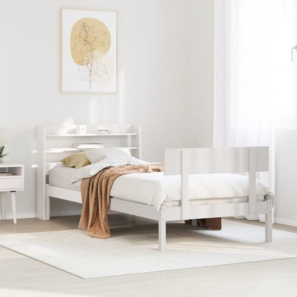 vidaXL Posteľ bez matraca biela 90x190 cm masívna borovica