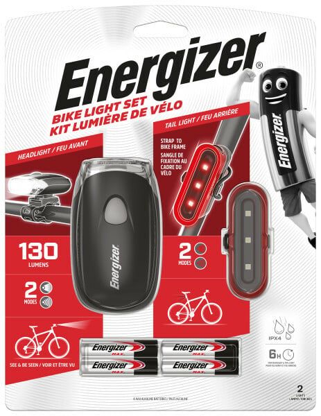 E303659501 Energizer predné a zadné svetlo na bicykel, 4x AAA (BLPB42)