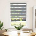 vidaXL Zebrová roleta 70,9x120 cm Šírka látky 66,7 cm sivá