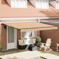 vidaXL Rám markízy Žltá a Šedá 400 × 300 cm Polyester s PU povrchom