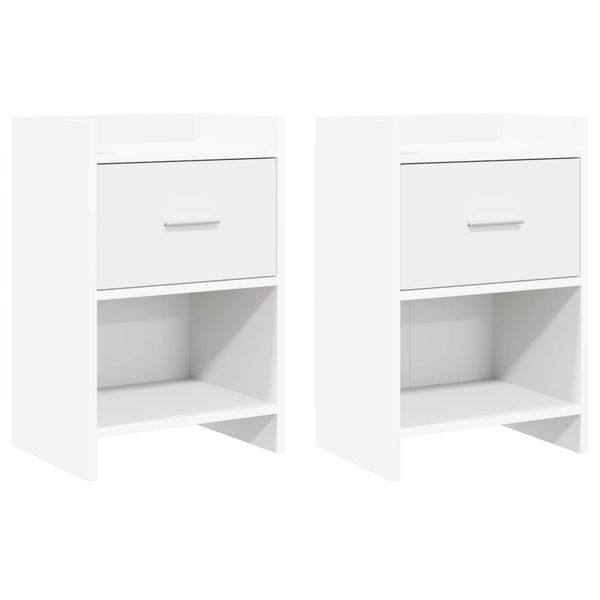 vidaXL Nočné stolíky 2 pcs Biela 40 x 30 x 60 cm Kompozitné drevo