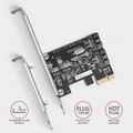 AXAGON PCES-SJ2, PCIe řadič - 2x interní SATA 6G port, JMB582, SP & LP Radic, PCIe 3.0 x2, 2× SATA III, cipset Jmicron JMB582, vcetne low profile záslepky