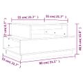 vidaXL Konferenčný stolík sivý 80x55x40,5 cm borovicový masív