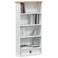 vidaXL CD skrinka Biela 52 x 17.5 x 103 cm Masívne borovicové drevo