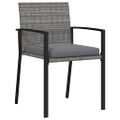 vidaXL Záhradný jedálenský set 6 ks Sivá