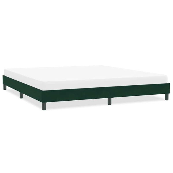 vidaXL Rám postele bez matraca Tmavo zelená 200x220 cm Zamat