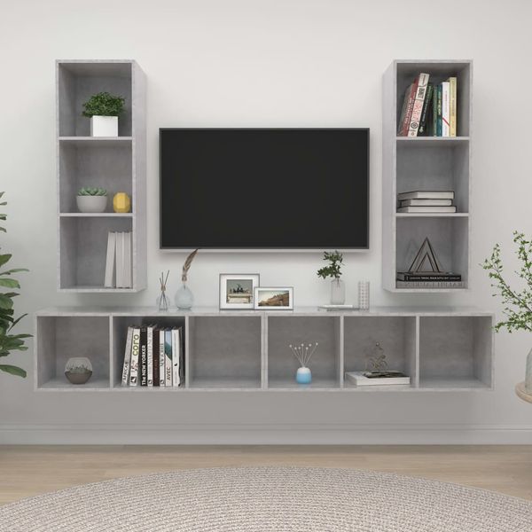 vidaXL | Nástenný TV kabinet | Nástenný 4 pcs 37 x 37 x 107.5 cm