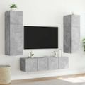 vidaXL TV nástenná skrinka s LED svetlami betónovo sivá 80x35x41 cm