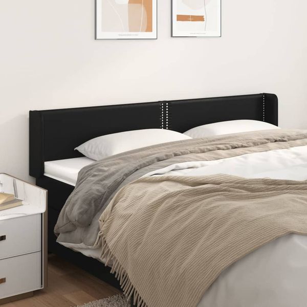 vidaXL Čelo postele so záhybmi čierne 163x16x78/88 cm umelá koža