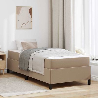 vidaXL Rám postele s matracmi Kapučínová 90 x 190 cm látka