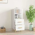 vidaXL Komoda lesklá biela 34,5x34x90 cm spracované drevo