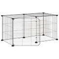 vidaXL 8-panelová klietka pre domáce zvieratá čierna 70x35x35 cm oceľ