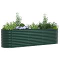 vidaXL Zvýšený záhon Zelená 320 x 80 x 81 cm Oceľ