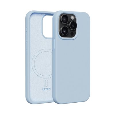 Etteri Silikónové Mag puzdro pre iPhone 15 Pro Max 6,7" svetlomodré