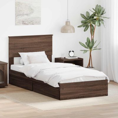 vidaXL Úložná posteľ Hnedý dub 75 x 190 cm Kompozitné drevo