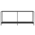 vidaXL Konzolový stolík čierny 180x35x75,5 cm tvrdené sklo
