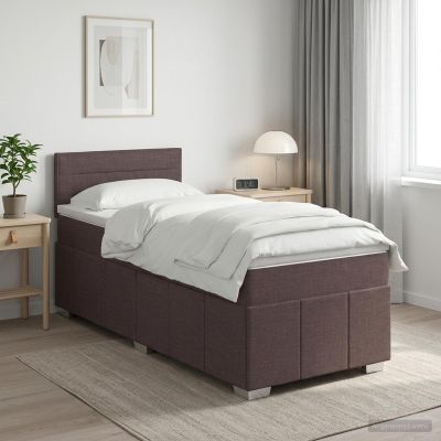 vidaXL Posteľ boxspring s matracom Tmavohnedá 90 x 200 cm Látka